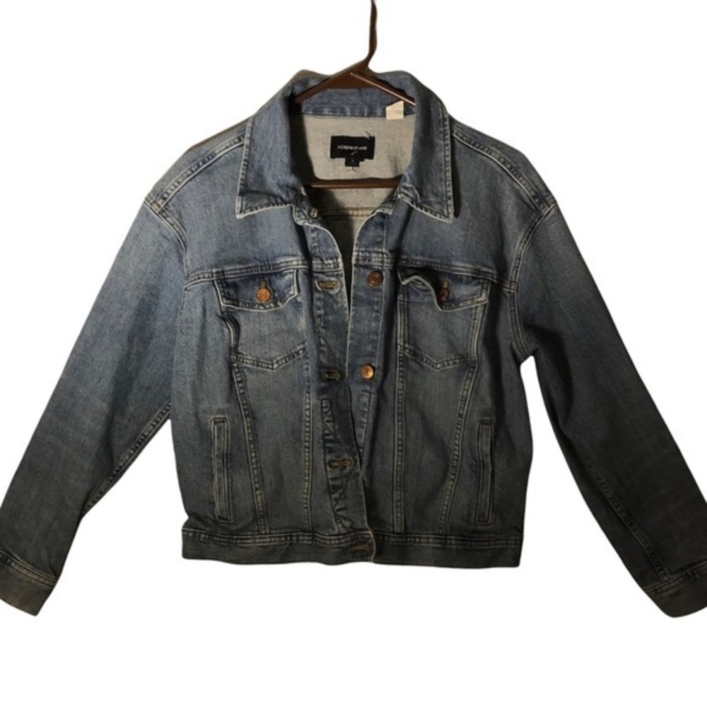 J.Crew Jeans Jacket Women’s Small S Blue Button Up Front Pockets Cotton Blend